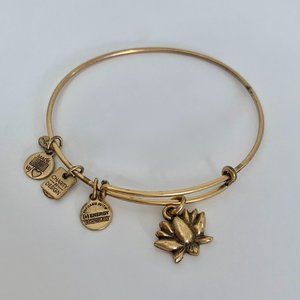 Alex and Ani Gold Lotus Flower Charm Bangle